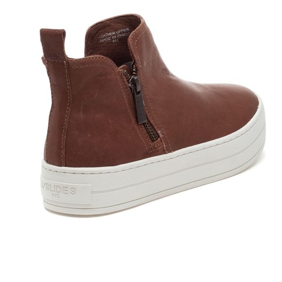 NWT J/SLIDES CINDY Tan Leather Dlbl Sole Lug Boot - Picture 4 of 4